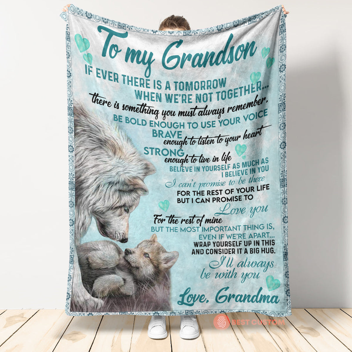 Gift For Grandson Blanket, To My Grandson I'll Always Be With You Fleece Blanket Home Decor Bedding Couch Sofa Soft And Comfy Cozy 1666584483244.jpg
