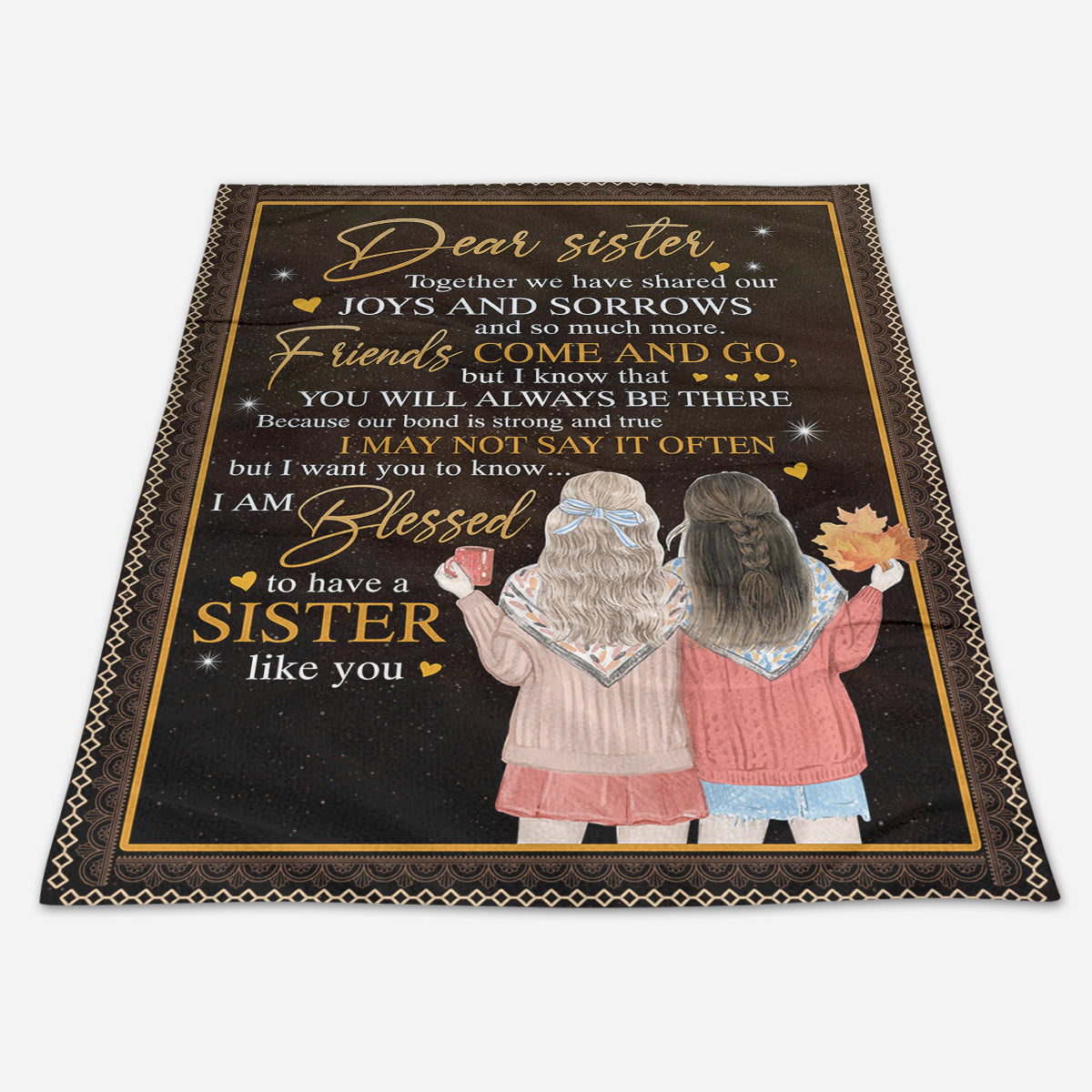 Gift For Sister Blanket, Dear Sister Fleece Blanket 1666584678726.jpg