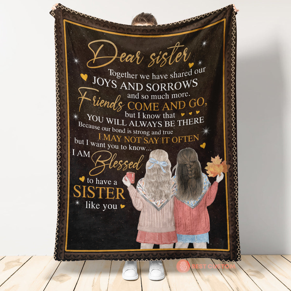 Gift For Sister Blanket, Dear Sister Fleece Blanket 1666584678901.jpg