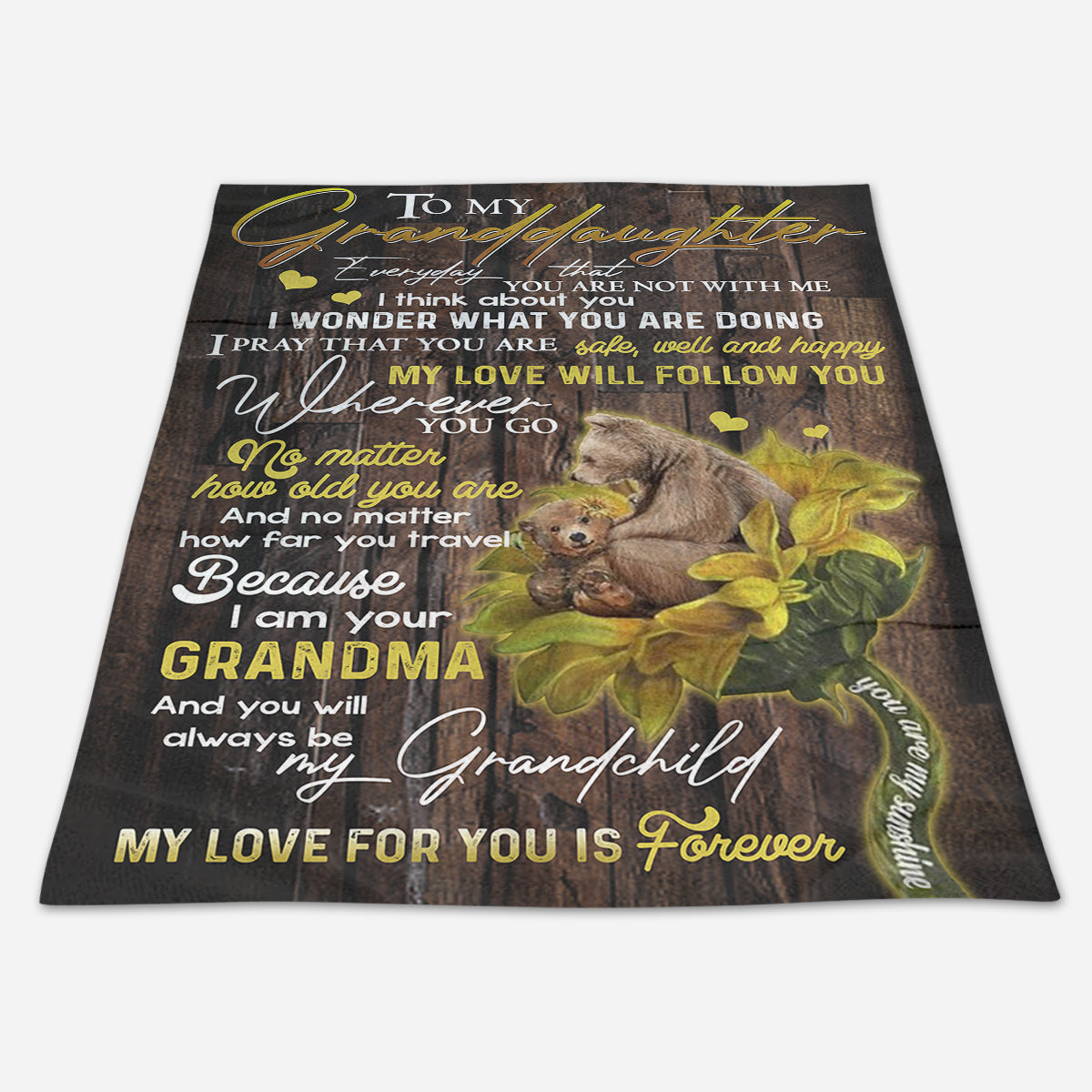 Bear Blanket, To My Granddaughter My Love Will Follow You, Gift For Granddaughter Family Home Decor Bedding Couch Sofa Soft And Comfy Cozy 1666584880883.jpg