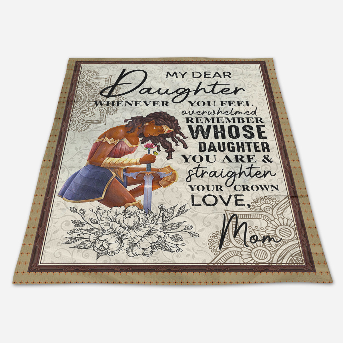 To My Daughter Wonder Woman Straighten Your Crown Fleece Blanket Gift For Family, Birthday, Daughter, Mother To Daughter Gift Home Decor Bedding Couch Sofa Soft and Comfy 1666584967413.jpg