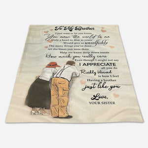 Gift For Brother Blanket, To My Brother From Sister How I Feel Having Brother Just Like You 1666585116726.jpg