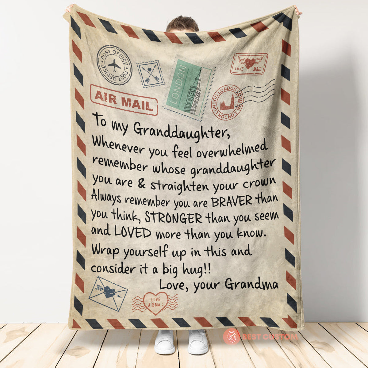 Gift For Granddaughter Blanket, Grandma To Granddaughter Love Letter Fleece Blanket 1666593287749.jpg