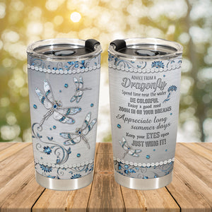Best Custom Dragonfly Gift For Women - Boho Gifts For Women With Positive Inspirational Quote - Motivational, Religious, Spiritual, Inspirational 20oz Stainless Steel Tumbler Gifts For Women 1666689595621.jpg