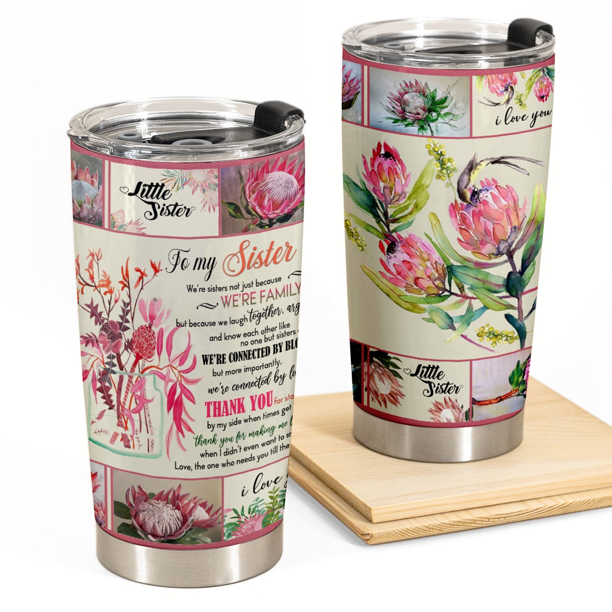 Gift For Sister Tumbler, My Sister Protea Flower Connected By Love Gift From Sister 1667018165827.jpg