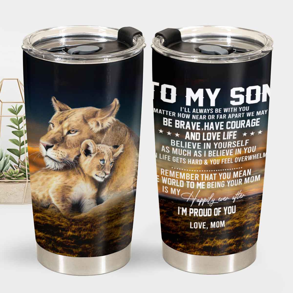 Gift For Son Tumbler, To My Son Be Brave Lion Mom - Love From Mom 1667294169082.jpg
