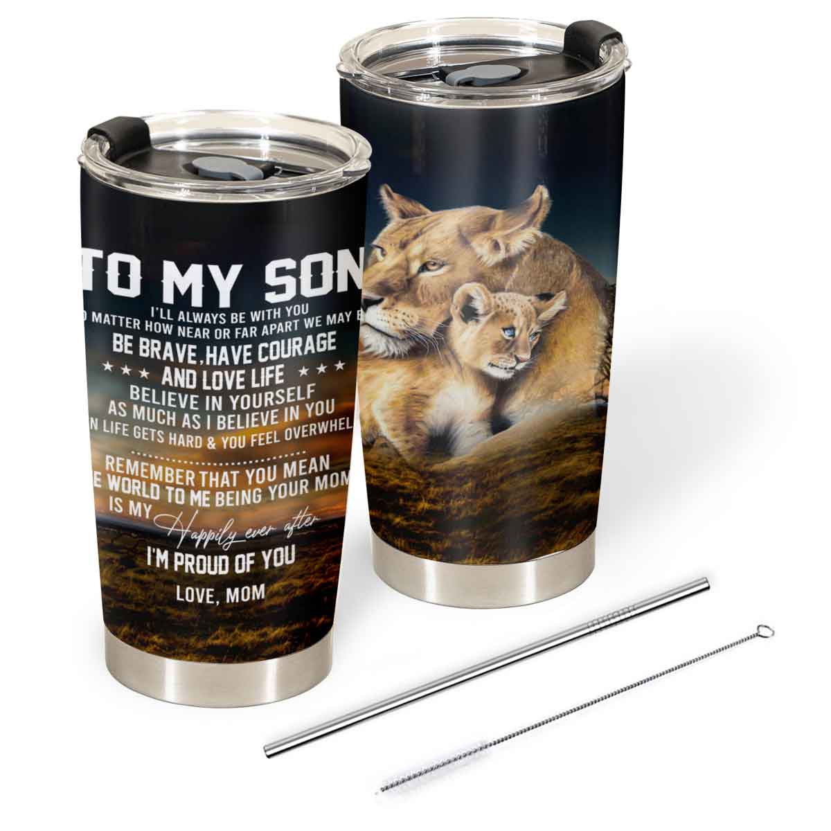 Gift For Son Tumbler, To My Son Be Brave Lion Mom - Love From Mom 1667294169520.jpg