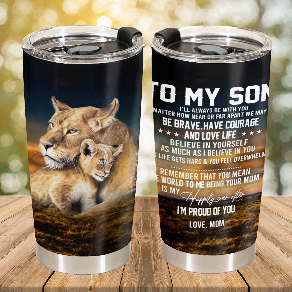 Gift For Son Tumbler, To My Son Be Brave Lion Mom - Love From Mom 1667294169622.jpg