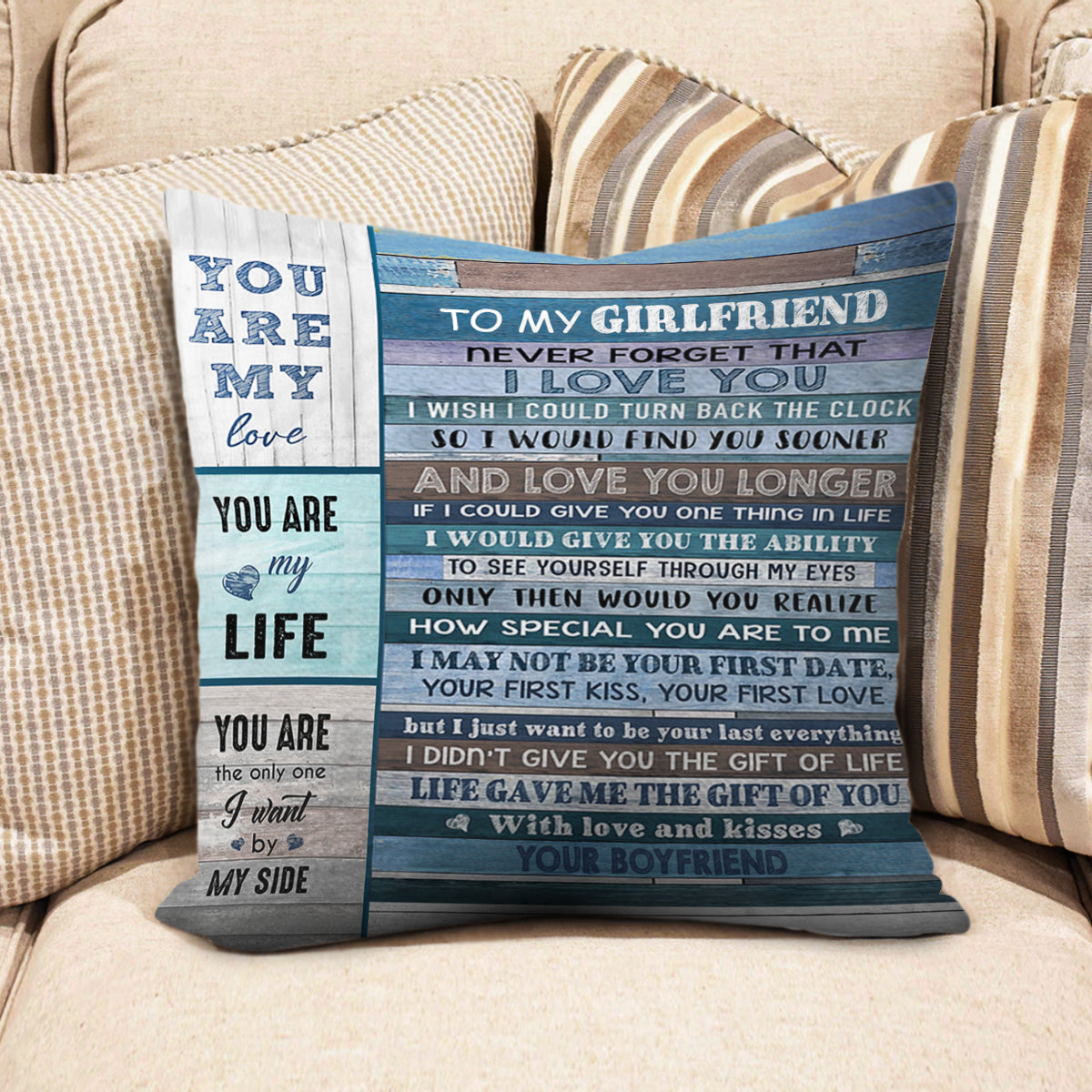 Gift For Girlfriend Pillow Case, To My Girlfriend You Are My Life - Love From Your Boyfriend 1667444209994.jpg