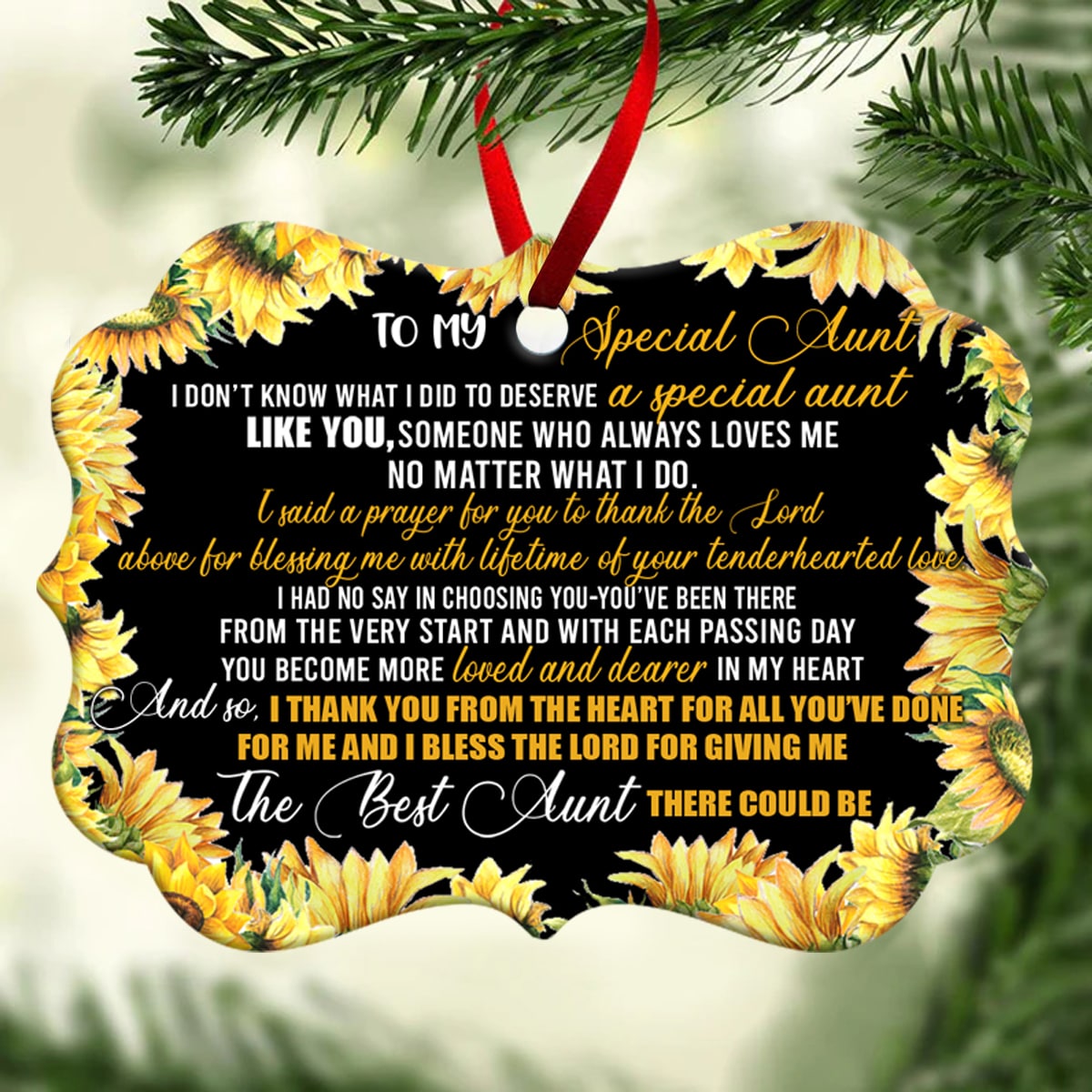 Gift For Aunt Ornament, Sunflower To My Special Aunt I Thank You From The Heart For All You've Done For Me 1668156314769.jpg