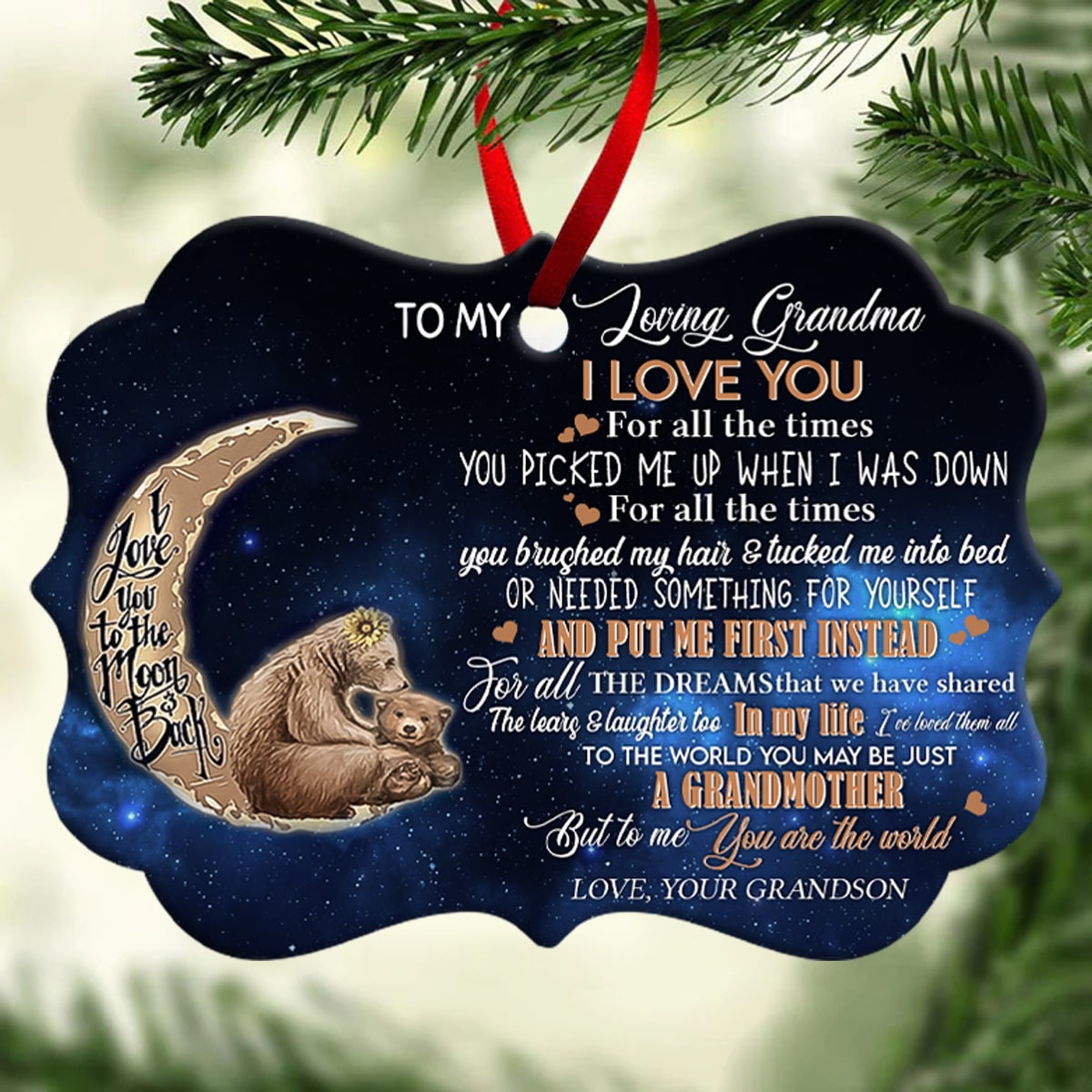 Gift For Grandma Ornament, I Love You For All The Times You Are The World Love From Kid 1668157127299.jpg
