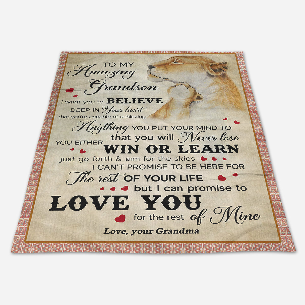 Gift For Son Blanket, Lion To My Amazing Grandson I Can Promise To Love You 1668413870995.jpg