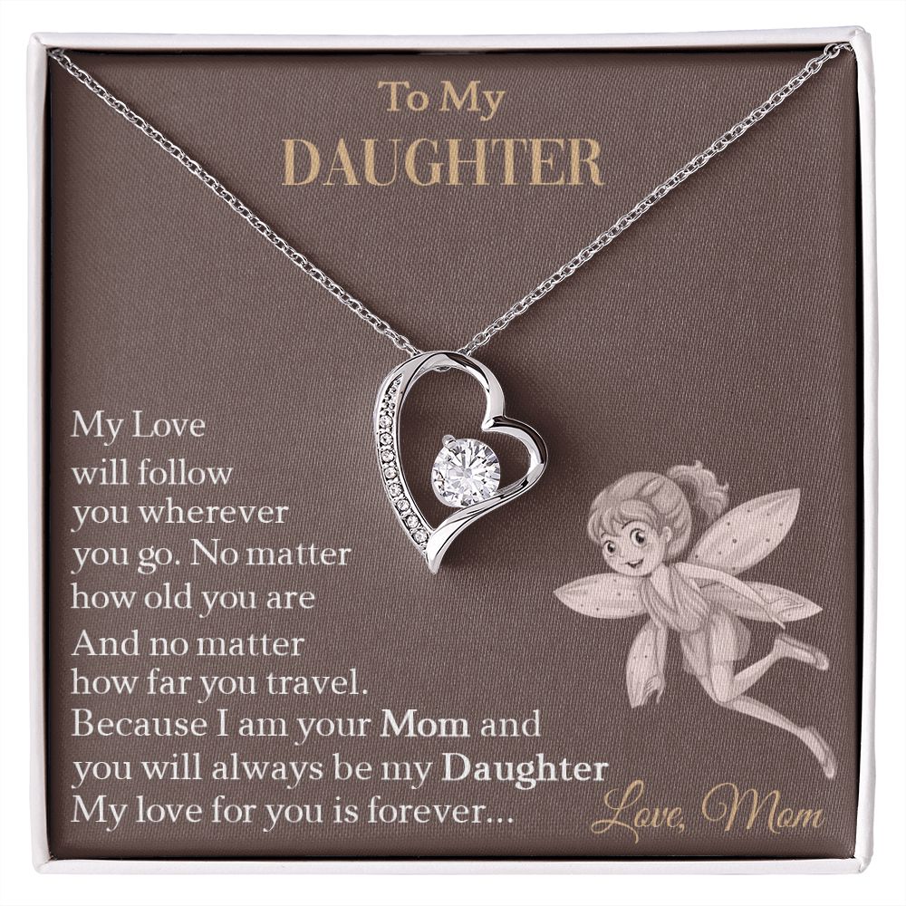 To My Daughter My Love For You Is Forever Necklace With Message Card, Gift For Daughter, Meaningful Gift, Love From Mom. 1668590446187.jpg