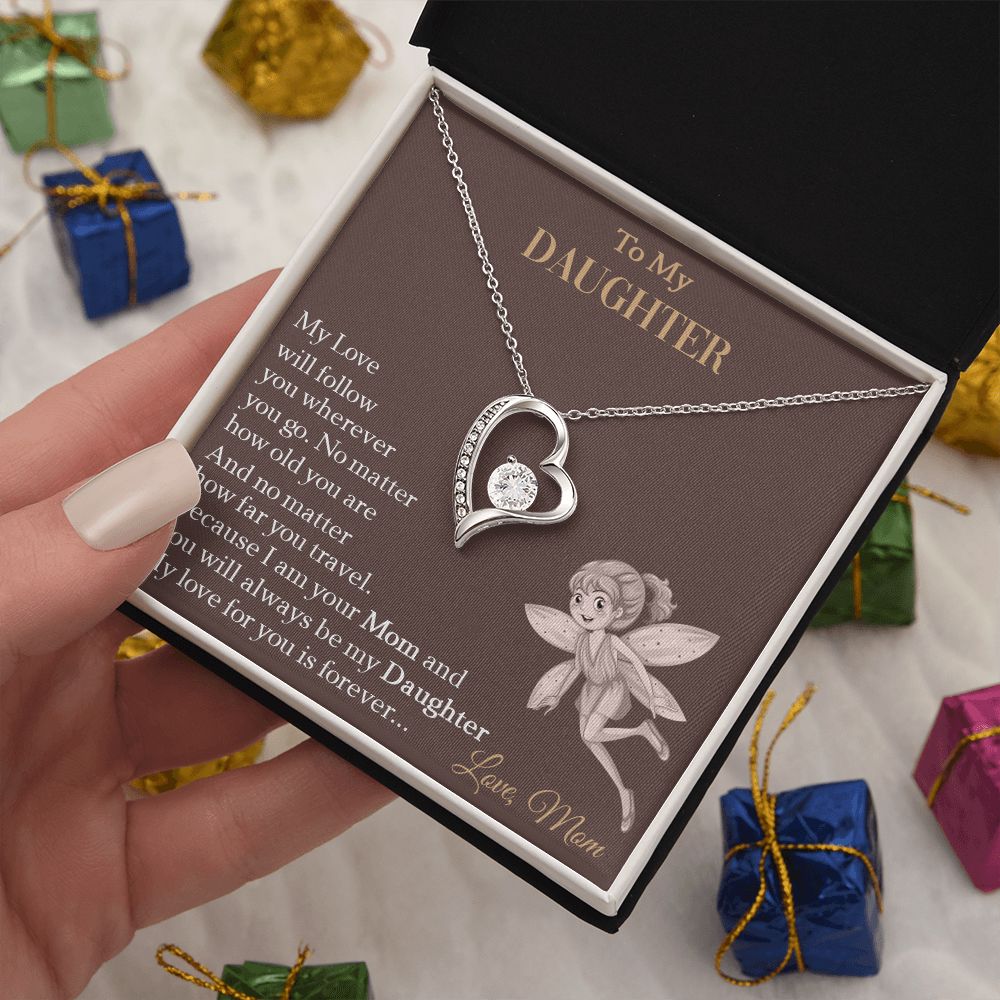 To My Daughter My Love For You Is Forever Necklace With Message Card, Gift For Daughter, Meaningful Gift, Love From Mom. 1668590473247.jpg