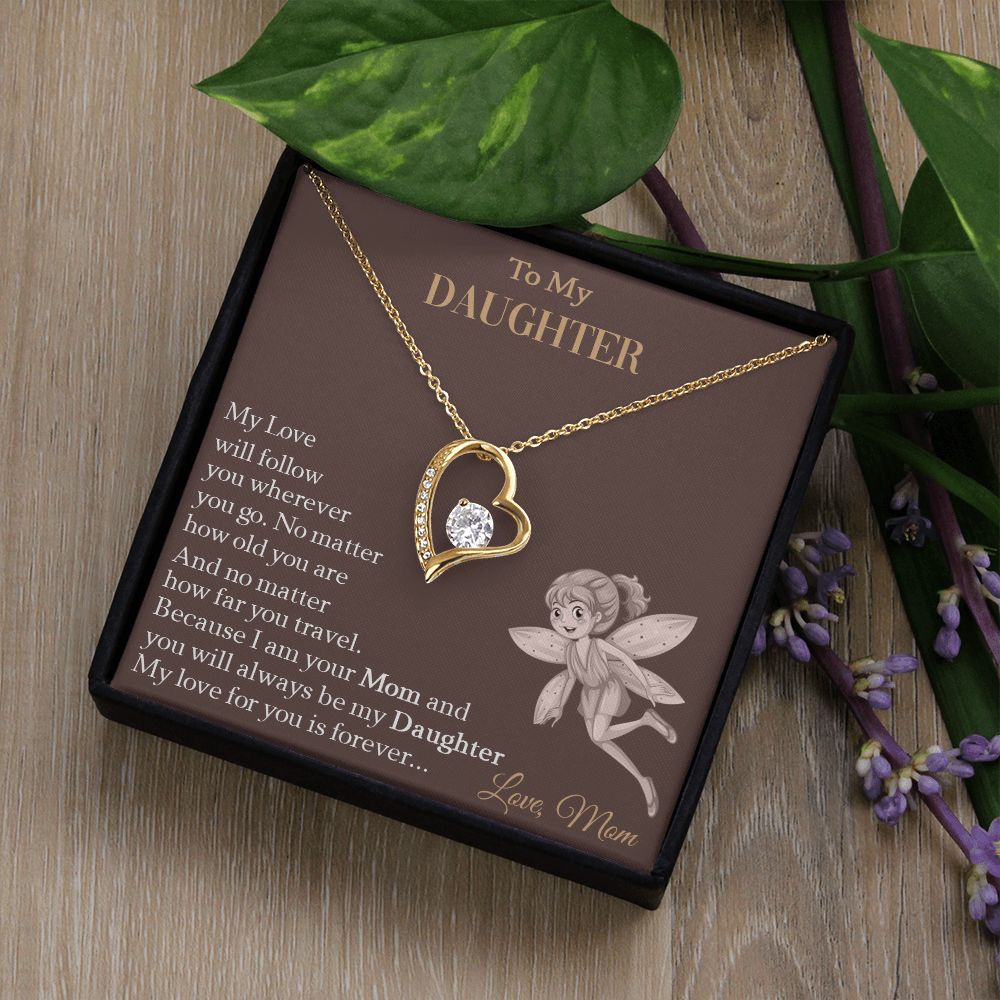 To My Daughter My Love For You Is Forever Necklace With Message Card, Gift For Daughter, Meaningful Gift, Love From Mom. 1668590474019.jpg