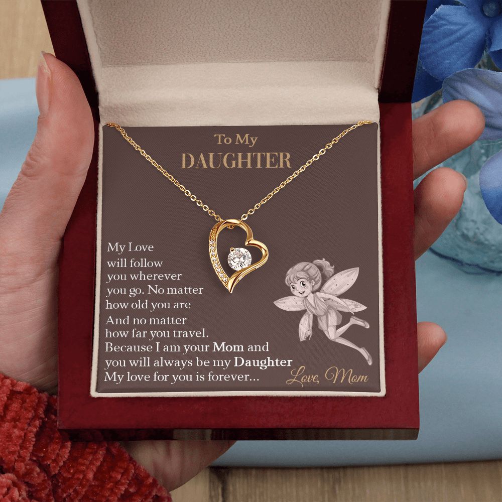 To My Daughter My Love For You Is Forever Necklace With Message Card, Gift For Daughter, Meaningful Gift, Love From Mom. 1668590474052.jpg
