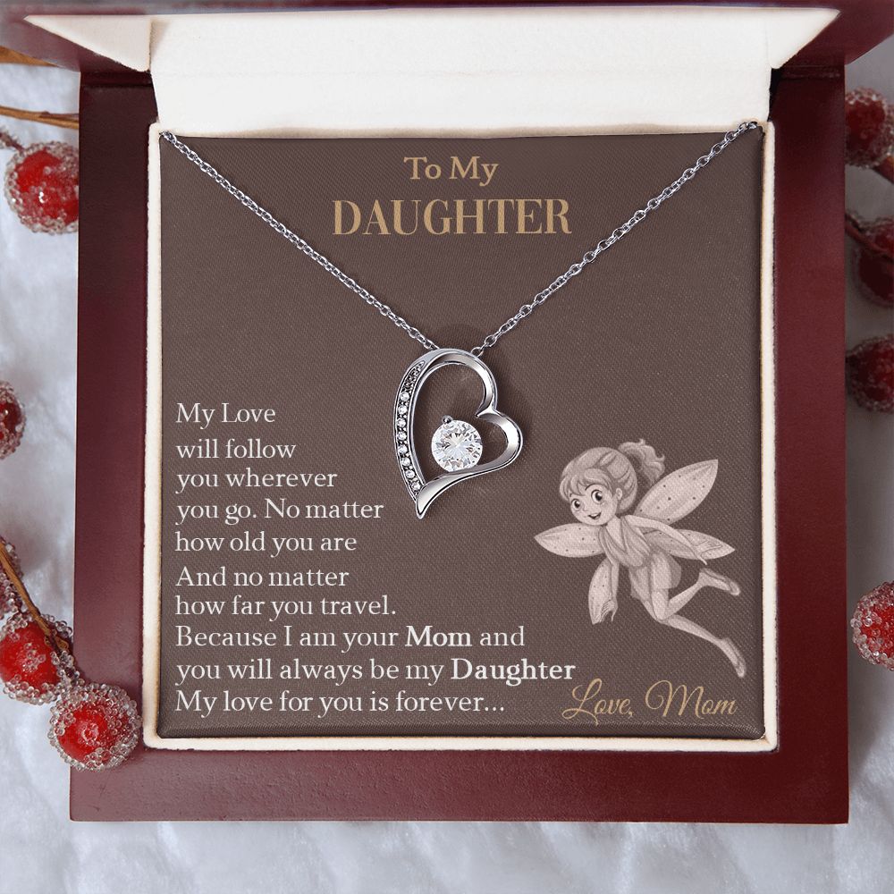 To My Daughter My Love For You Is Forever Necklace With Message Card, Gift For Daughter, Meaningful Gift, Love From Mom. 1668590474067.jpg