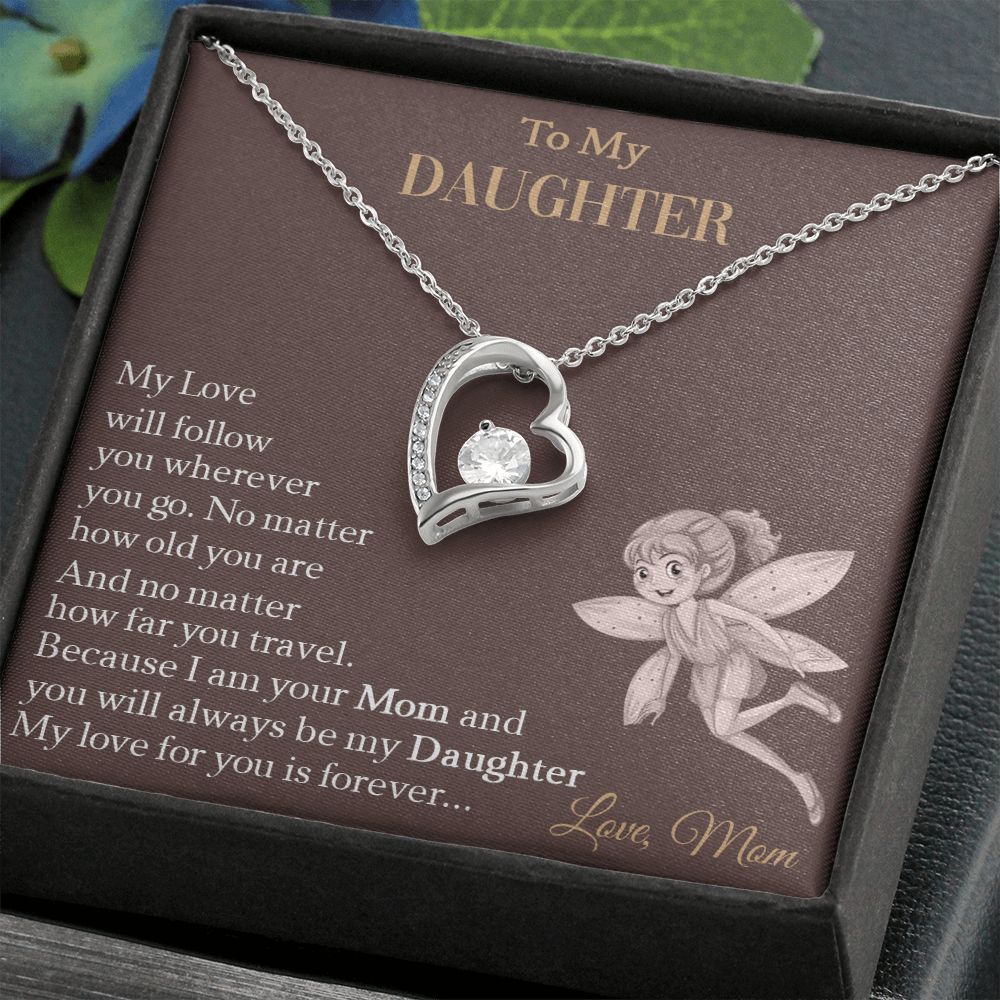 To My Daughter My Love For You Is Forever Necklace With Message Card, Gift For Daughter, Meaningful Gift, Love From Mom. 1668590474068.jpg