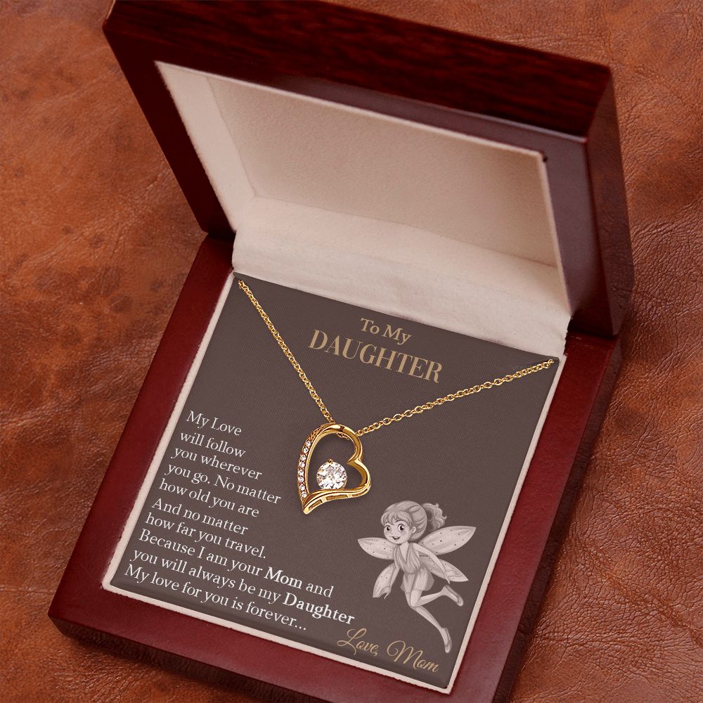 To My Daughter My Love For You Is Forever Necklace With Message Card, Gift For Daughter, Meaningful Gift, Love From Mom. 1668590474092.jpg