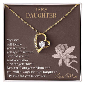 To My Daughter My Love For You Is Forever Necklace With Message Card, Gift For Daughter, Meaningful Gift, Love From Mom. 1668590474107.jpg