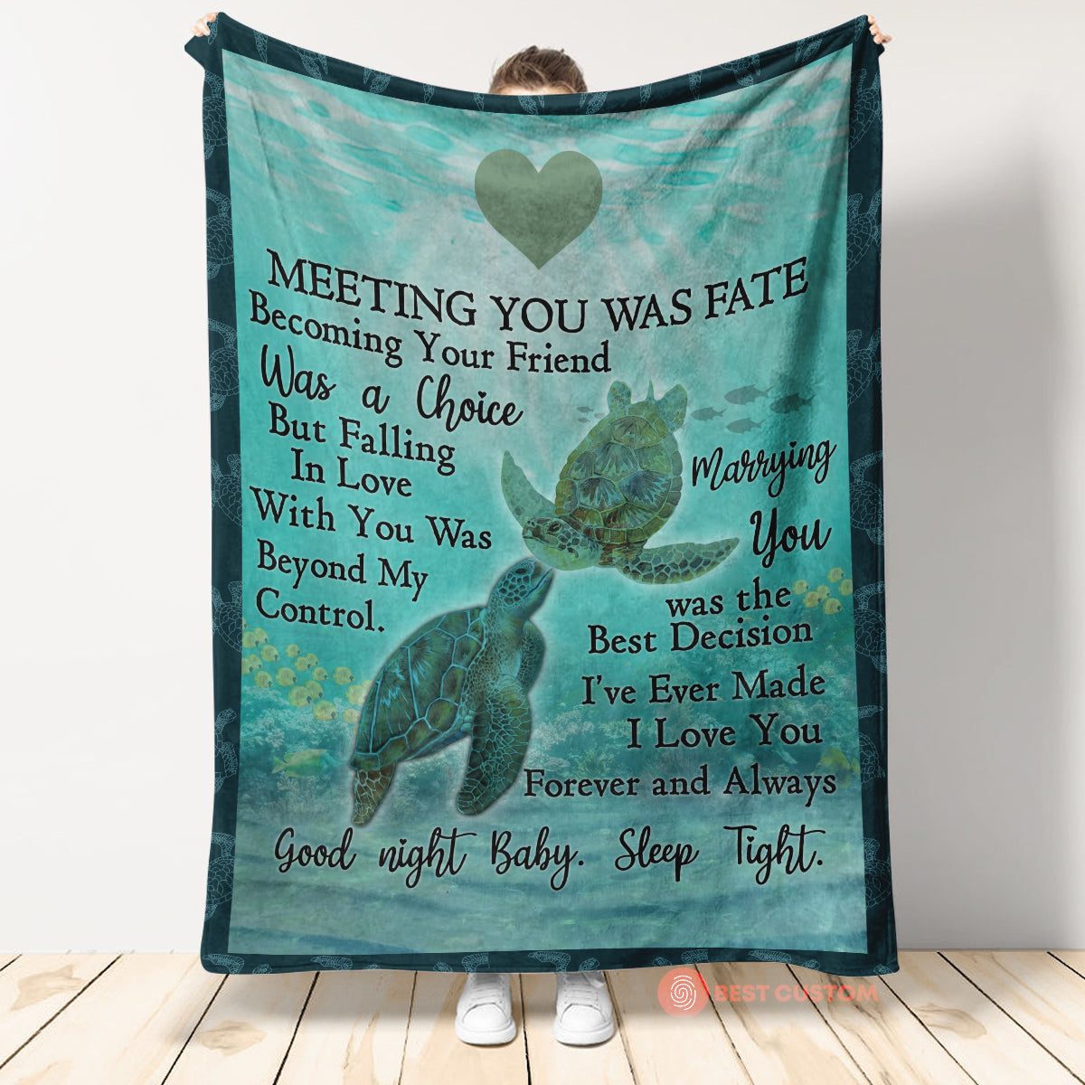 Best Valentine Gift For Girlfriend, Sea Turtle Couple Meeting You Fleece Blanket Home Decor Bedding Couch Sofa Soft And Comfy Cozy 1672997389338.jpg