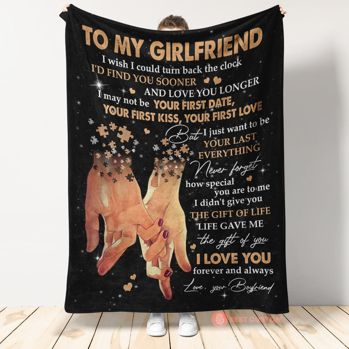 Best Valentine Gift For Girlfriend, The Gift Of Life Hand In Hand Blanket Gift For Girlfriend From Boyfriend Birthday Gift Home Decor Bedding Couch Sofa Soft and Comfy CozyGivingcustom To My Girlfrien 1672997489025.jpg