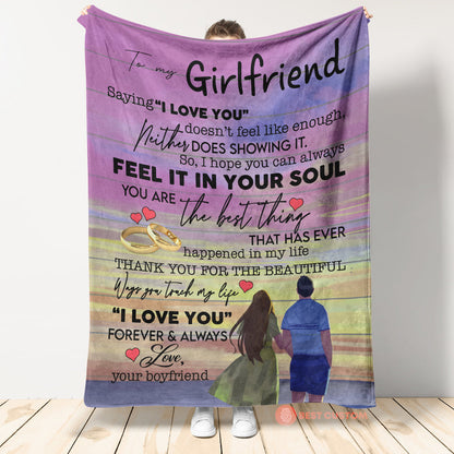 Best Valentine Gift For Girlfriend, You Are The Best Thing That Has Ever Happended In My Life Gift From Boyfriend Fleece Blanket - Quilt Blanket 1672998145652.jpg