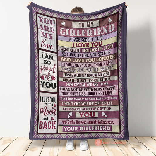 Best Valentine Gift For Girlfriend, You With Love And Kisses, You Girlfriend.Gift For Girlfriend From Boyfriend Home Decor Bedding Couch Sofa Soft and Comfy Cozy 1672998395777.jpg