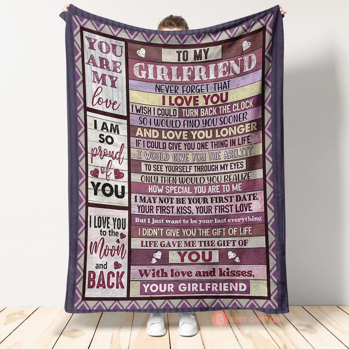 Best Valentine Gift For Girlfriend, You With Love And Kisses, You Girlfriend.Gift For Girlfriend From Boyfriend Home Decor Bedding Couch Sofa Soft and Comfy Cozy 1672998395777.jpg