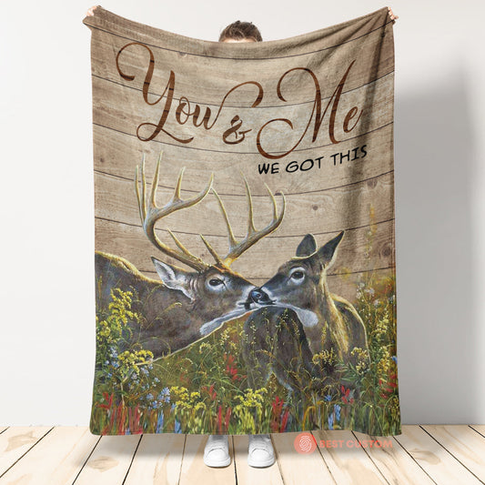 Best Valentine Gift For Girlfriend, Deer Hunter Love Story Fleece Blanket - Quilt Blanket You And Me We Got This Blanket - Valentine Gift - Couple Gift | Christmas Gift 1672998999727.jpg