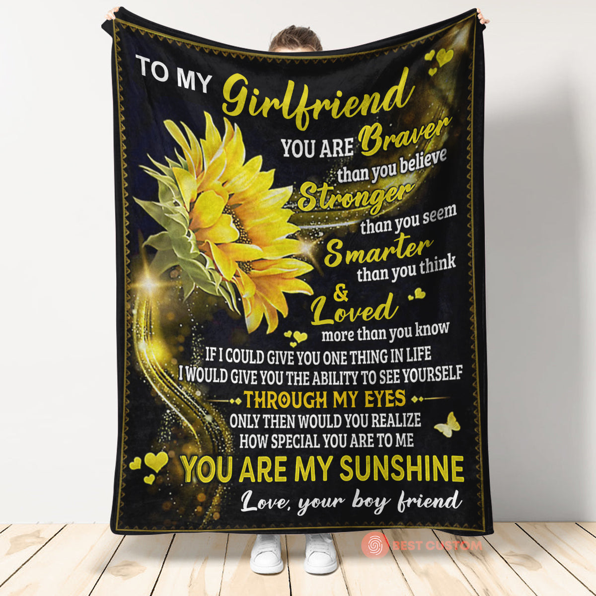 Best Valentine Gift For Girlfriend, You Are Braver Than You Believe Stronger. Gift For Girlfriend Family Home Decor Bedding Couch Sofa Soft And Comfy Cozy 1673142933307.jpg