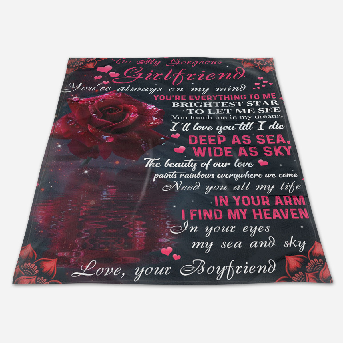 Best Valentine Gift For Girlfriend, Roses Blanket, You're Always On My Mind. Gift For Girlfriend Family Home Decor Bedding Couch Sofa Soft And Comfy Cozy 1673250409975.jpg