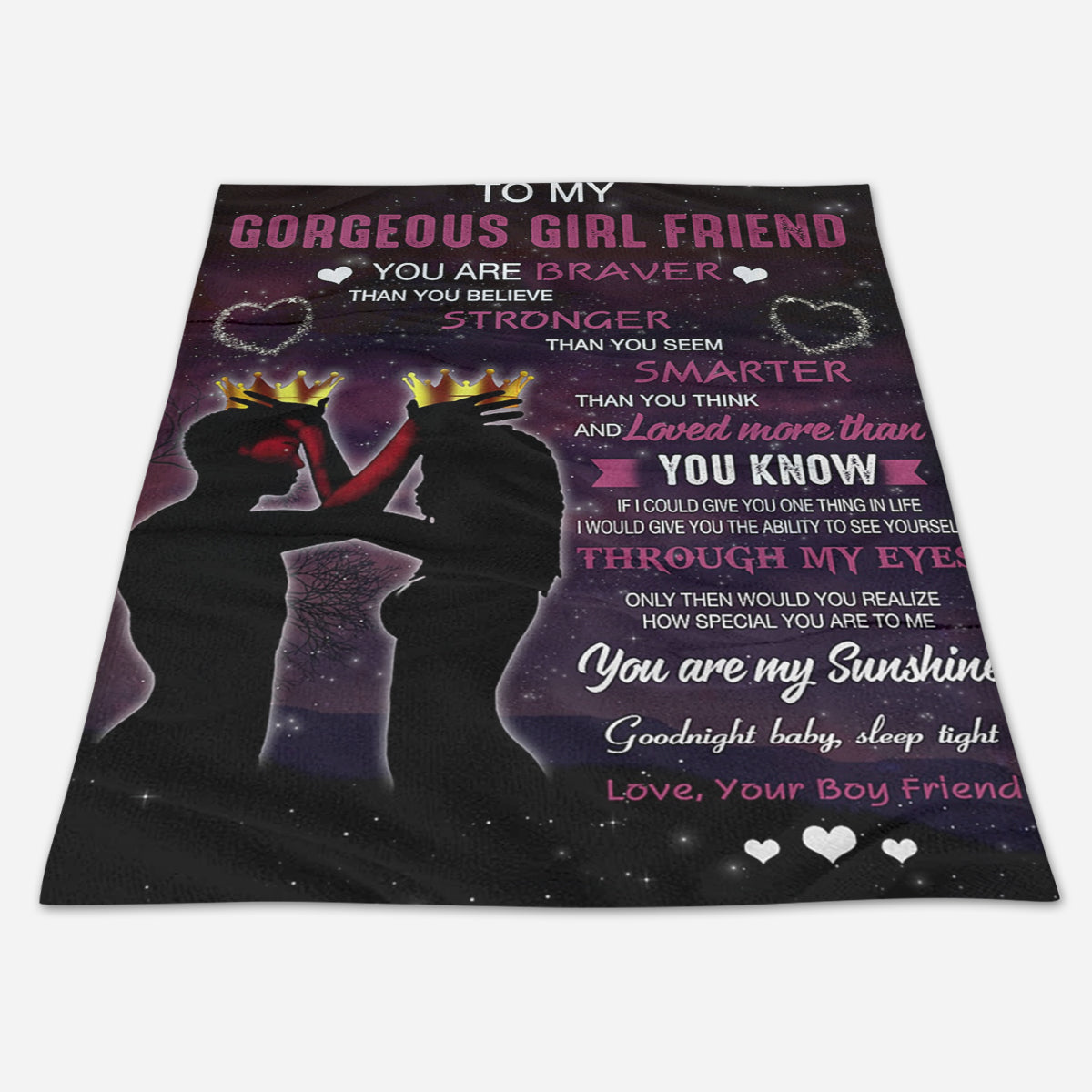 Best Valentine Gift For Girlfriend, Braver Stronger Smarter To My Gorgeous Girl Friend Fleece Blanket - Quilt Blanket 1673251191497.jpg