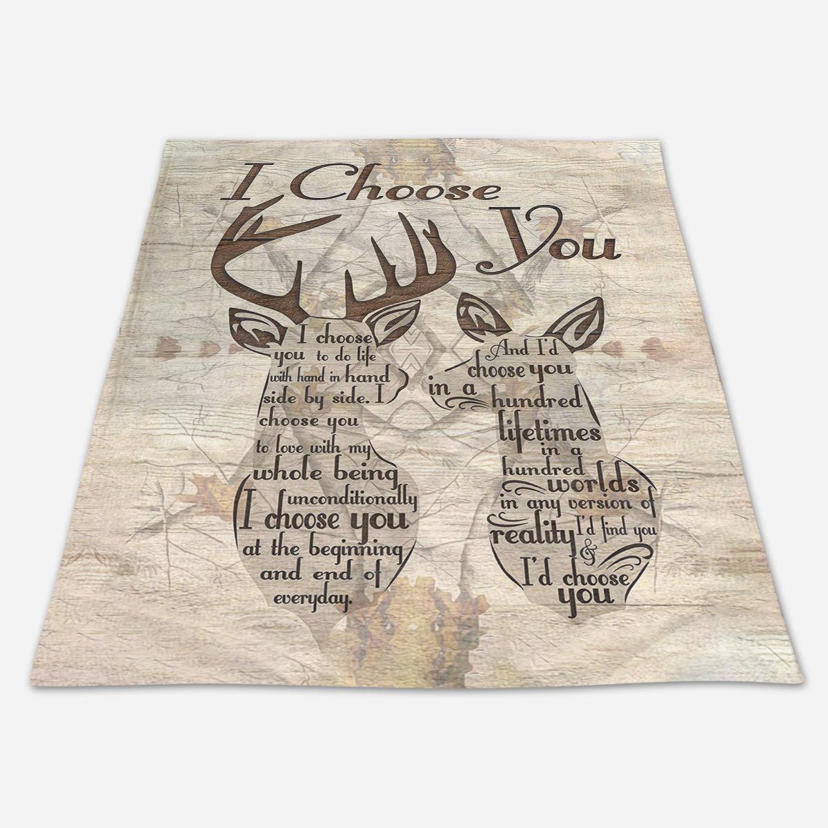 Gift For Couple Blanket, Deer Couple I Choose You 1673257245346.jpg