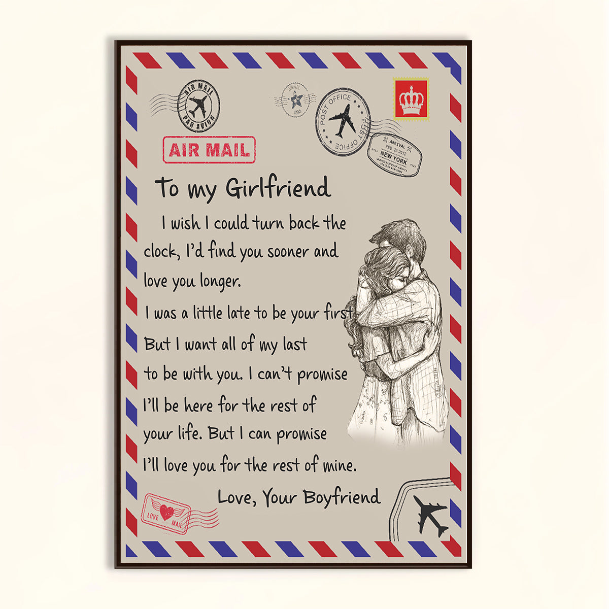 Best Valentine Gift For Girlfriend, I Wish I Could Turn Back The Clock Canvas Gift For Girlfriend From Boyfriend Home Decor 1673508217108.jpg