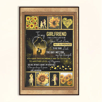 Best Valentine Gift For Girlfriend, Sunflower To My Girlfriend I Love You Canvas Gift For Girlfriend Birthday Gift Home Decor 1673508347391.jpg