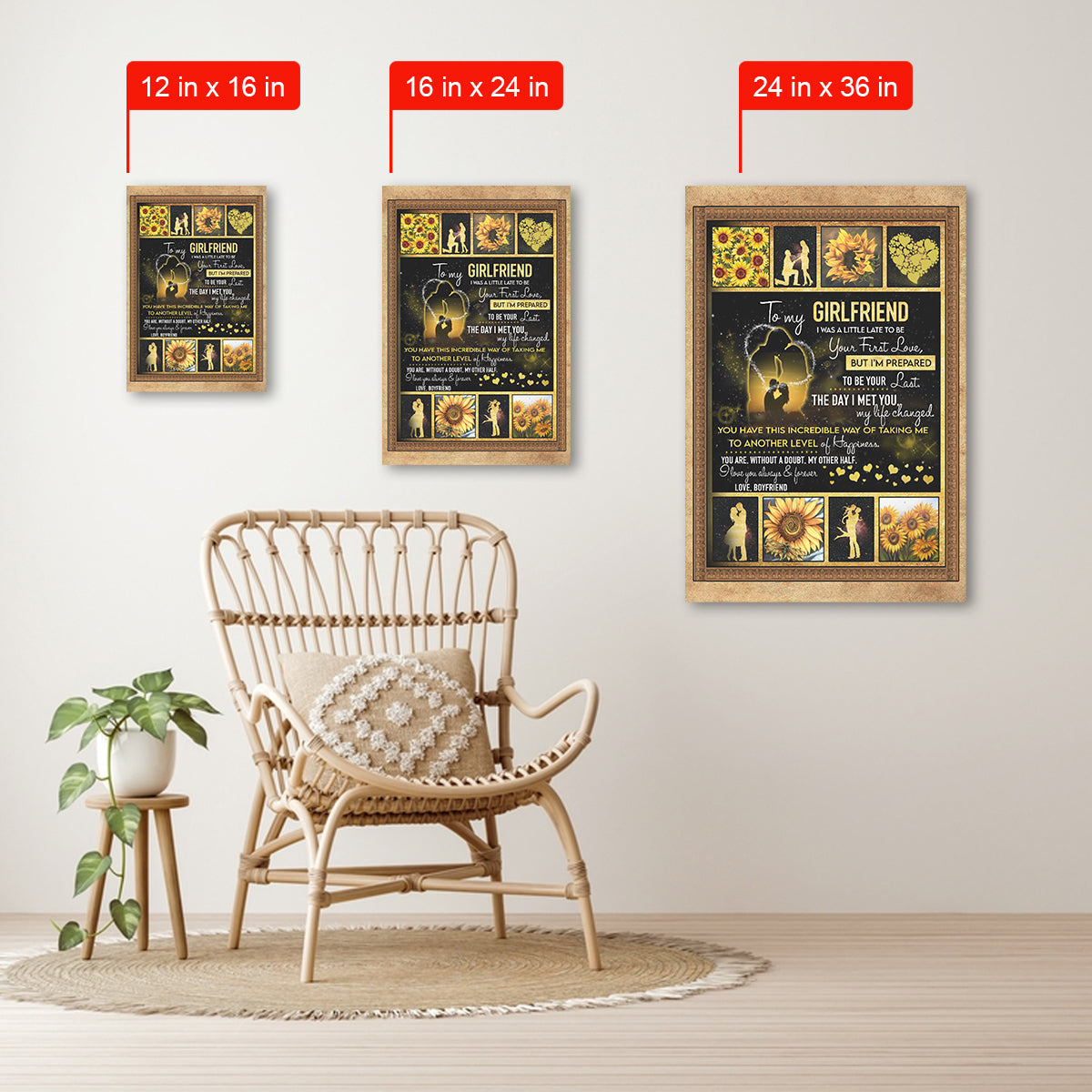 Best Valentine Gift For Girlfriend, Sunflower To My Girlfriend I Love You Canvas Gift For Girlfriend Birthday Gift Home Decor 1673508347550.jpg
