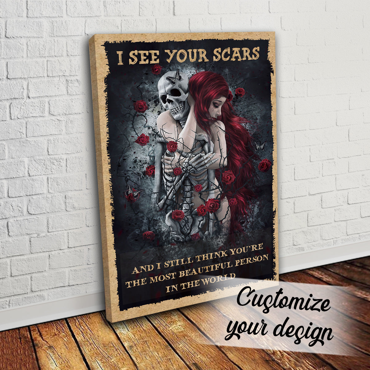 Gift For Couple Portrait Canvas I See Your Scars Skull Couple For Wife Husband Home Decor Wall Art Visual Art 1673516067407.jpg