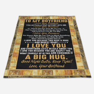 Best Valentine Gift For Boyfriend, I Love You A Big Hug Gift From Girlfriend Fleece Blanket 1673601158752.jpg