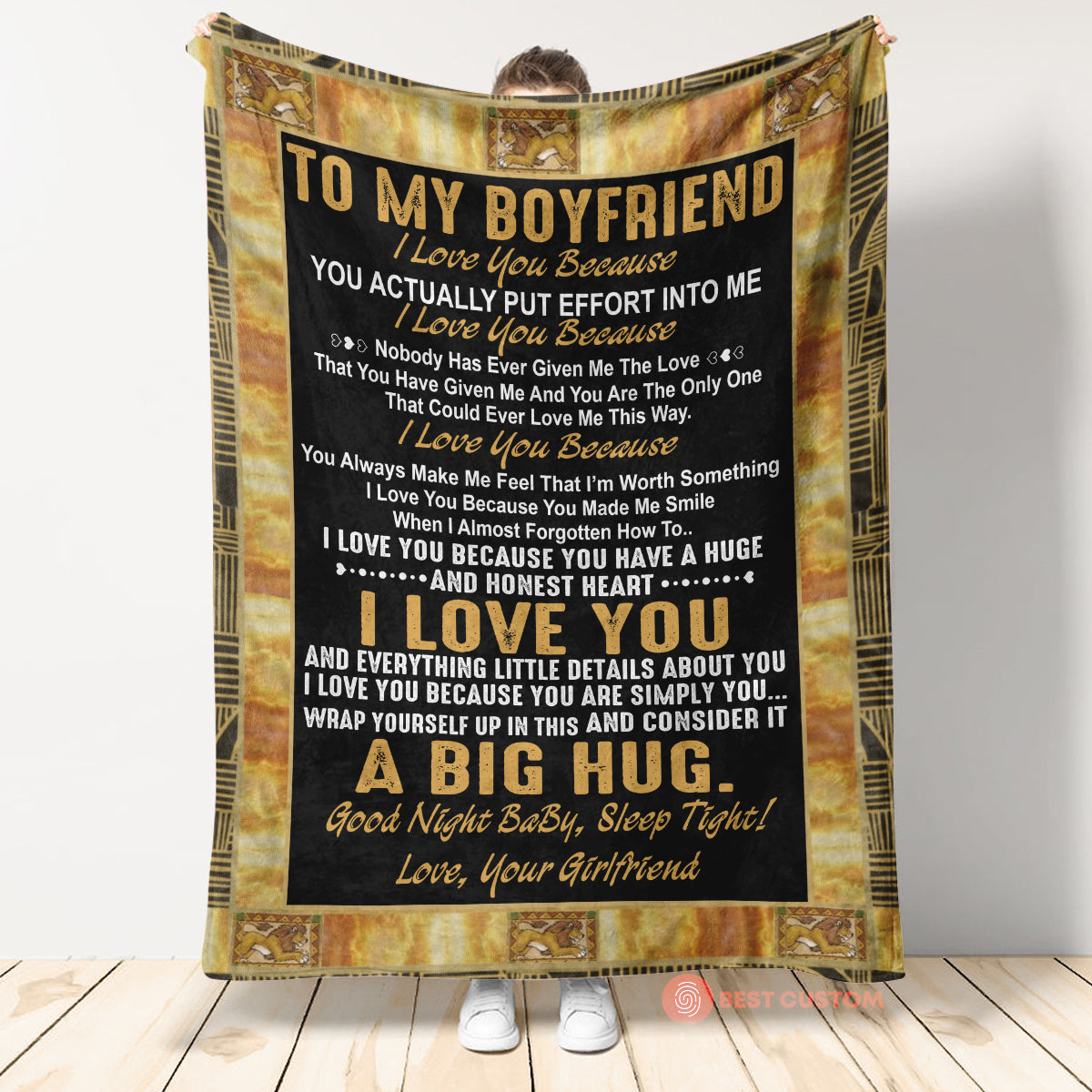 Best Valentine Gift For Boyfriend, I Love You A Big Hug Gift From Girlfriend Fleece Blanket 1673601159030.jpg