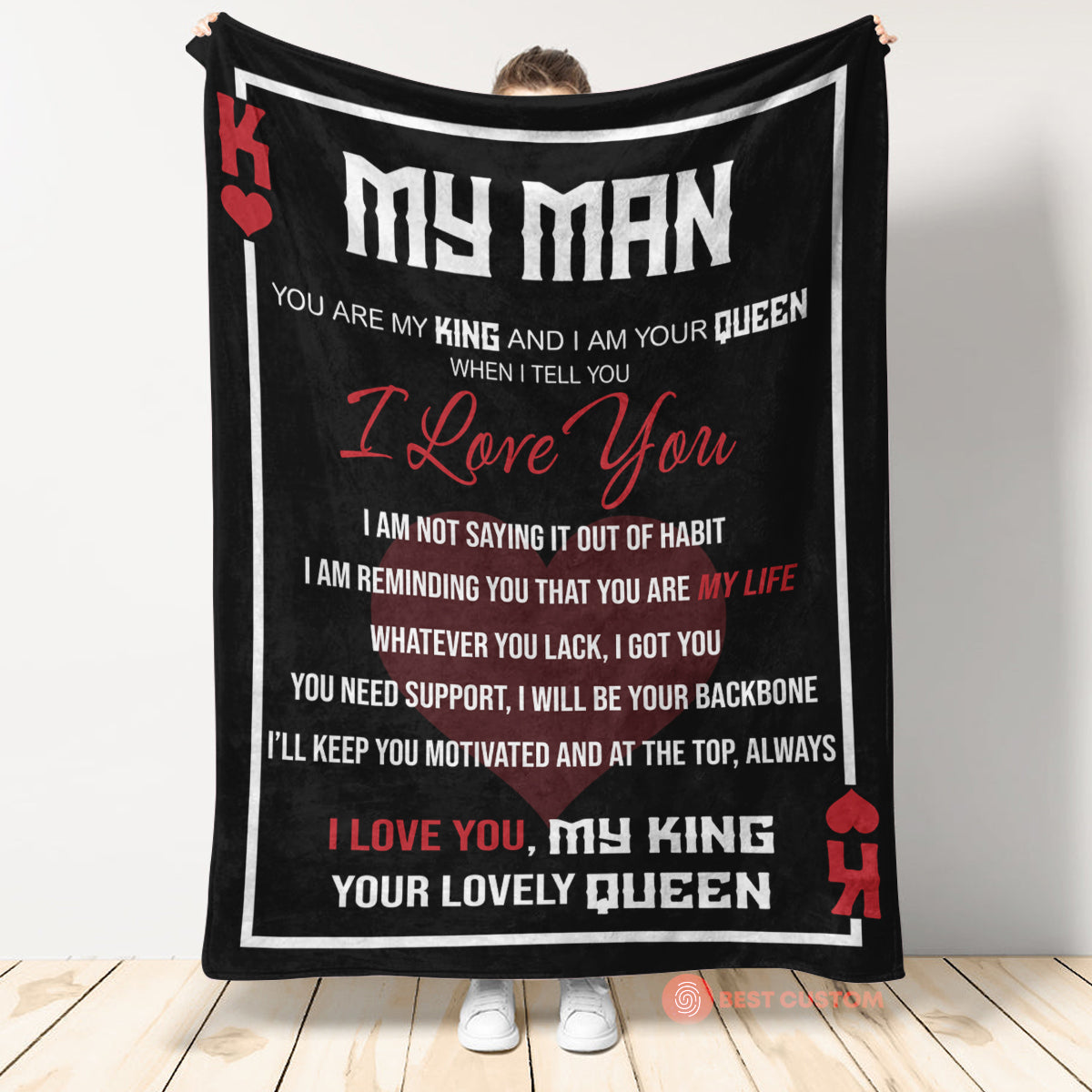 Best Valentine Gift For Boyfriend, My Man I Love You My King Blanket Gift For Him Husband Boyfriend Birthday Gift Home Decor Bedding Couch Sofa Soft and Comfy Cozy 1673601270866.jpg
