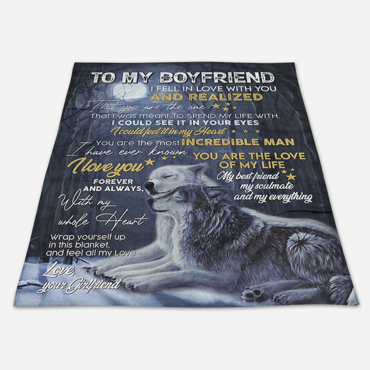 Best Valentine Gift For Boyfriend, Wolf To My Boyfriend I Fell In Love With You - Love, Your Girlfriend 1673601599831.jpg