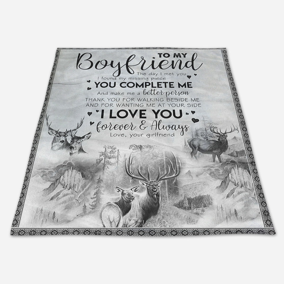 Best Valentine Gift For Boyfriend, Fleece Blanket, I found my missing piece You Complete Me Gift For Boyfriend From Girlfriend Birthday Gift Home Decor Bedding Couch Sofa Soft And Comfy Cozy 1673601838752.jpg