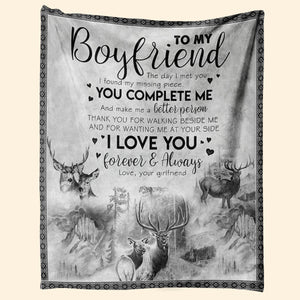 Best Valentine Gift For Boyfriend, Fleece Blanket, I found my missing piece You Complete Me Gift For Boyfriend From Girlfriend Birthday Gift Home Decor Bedding Couch Sofa Soft And Comfy Cozy 1673601838782.jpg