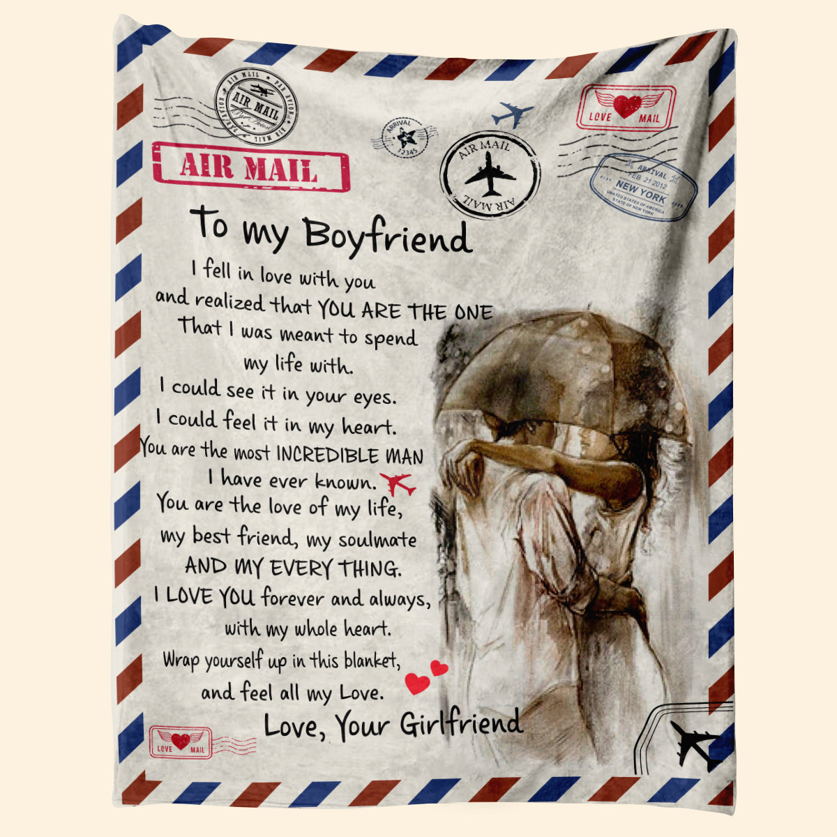 To My Boyfriend I Love You Forever And Always , Couple Fleece Blanket, Birthday Gift, Christmas Gift, Gift For Couple, Birthday For Couple, Gift For Boyfriend, From Girlfriend To Boyfriend 1673601998244.jpg