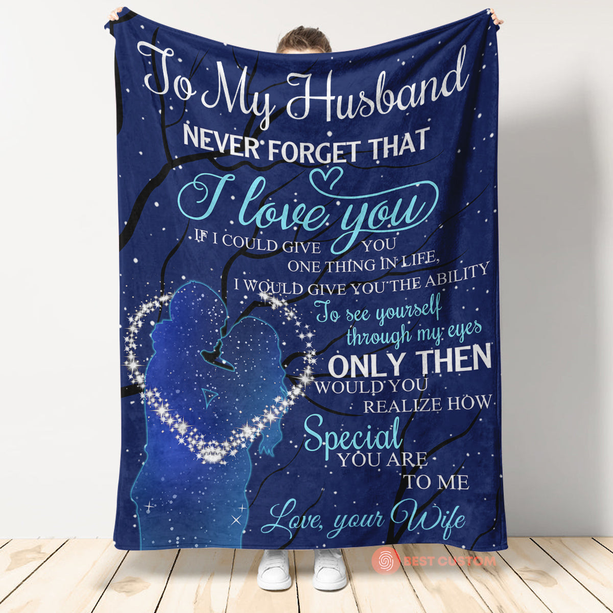 Best Valentine Gift For Husband Blanket, Fleece Blankets, Love Your Wife.Gift For Husband Family Home Decor Bedding Couch Sofa Soft and Comfy Cozy 1673669143167.jpg