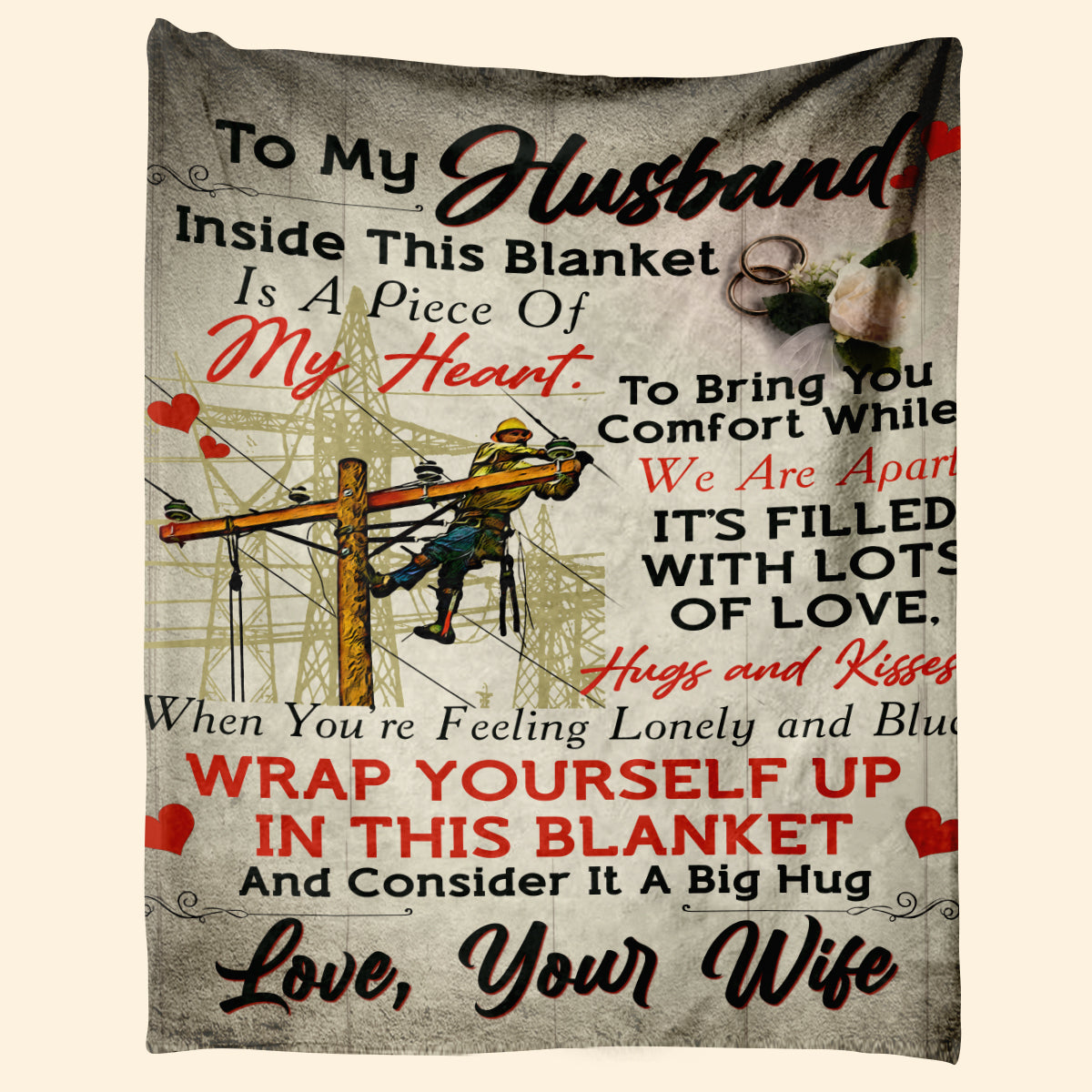 Best Valentine Gift For Husband, Lineman Premium Fleece Blanket - Quilt Blanket 1673669418787.jpg