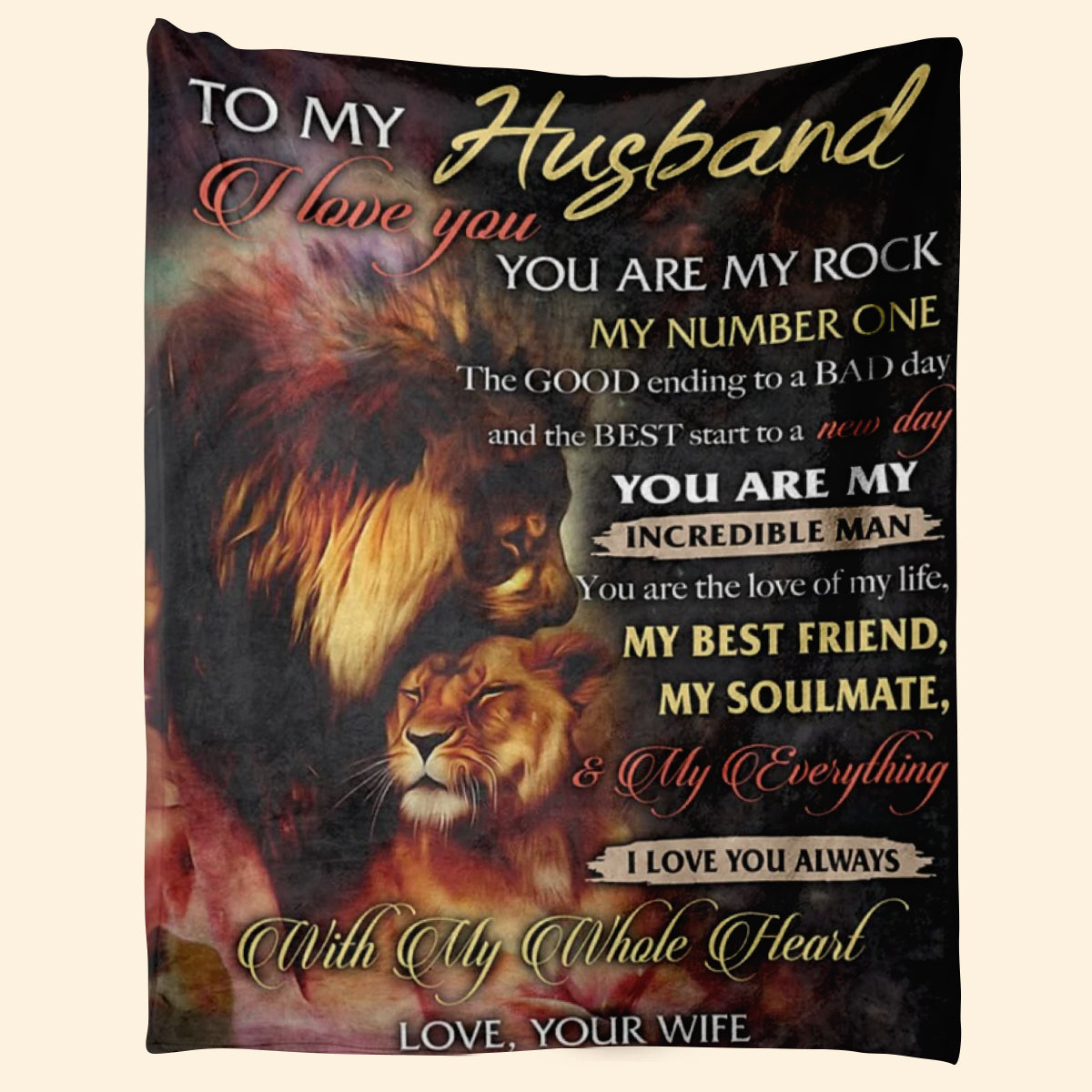 Best Valentine Gift For Husband Lion, I Love You, You Are My Rock,Soft Blanket, Fleece Blanket.Gift For Husband Home Decor Bedding Couch Sofa Soft And Comfy Cozy 1673669521553.jpg