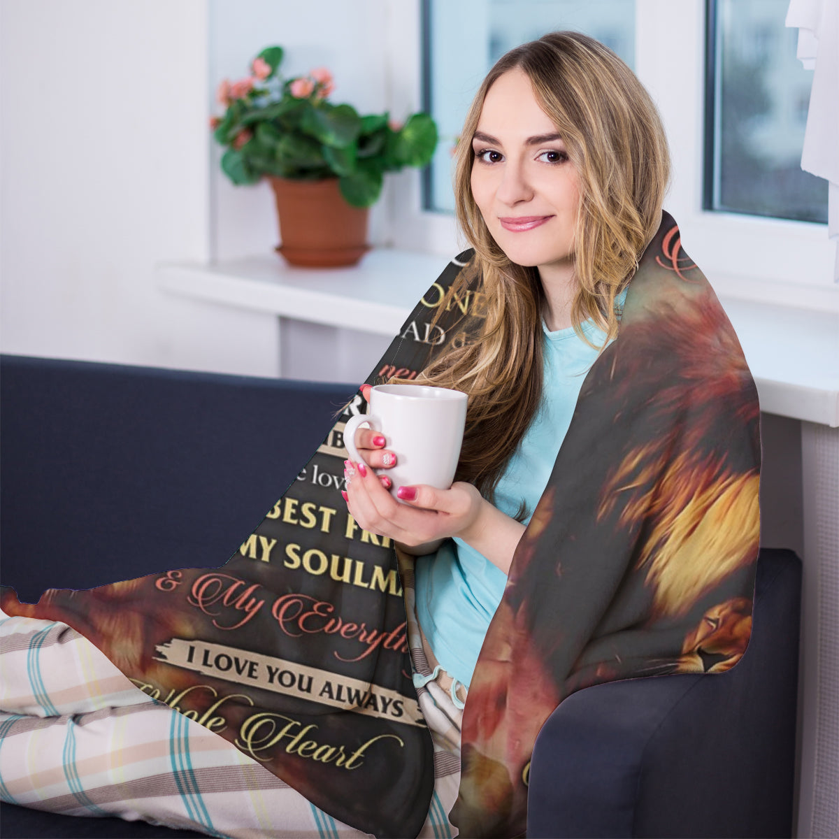 Best Valentine Gift For Husband Lion, I Love You, You Are My Rock,Soft Blanket, Fleece Blanket.Gift For Husband Home Decor Bedding Couch Sofa Soft And Comfy Cozy 1673669521758.jpg