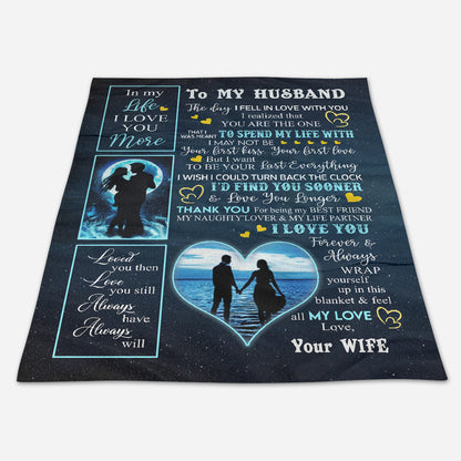 Best Valentine Gift For Husband, I My Life I Love You More Blanket Gift for Husband From Wife Birthday Gift Home Decor Bedding Couch Sofa Soft and Comfy Cozy 1673669631538.jpg